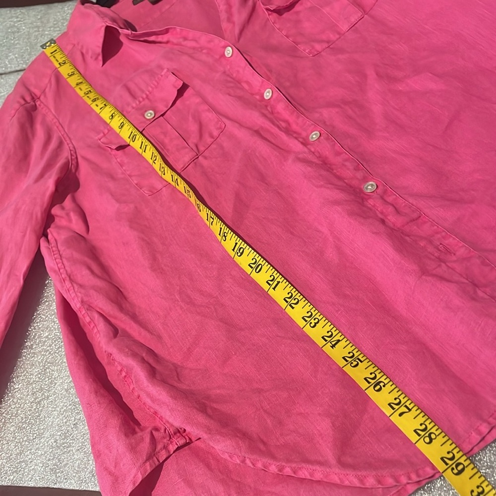 Tommy Bahama Women's Pink Two Palms Linen Easy Shirt Pink XL - Picture 10 of 10